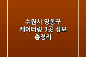수원시 영통구 케이터링 3곳 정보 총정리