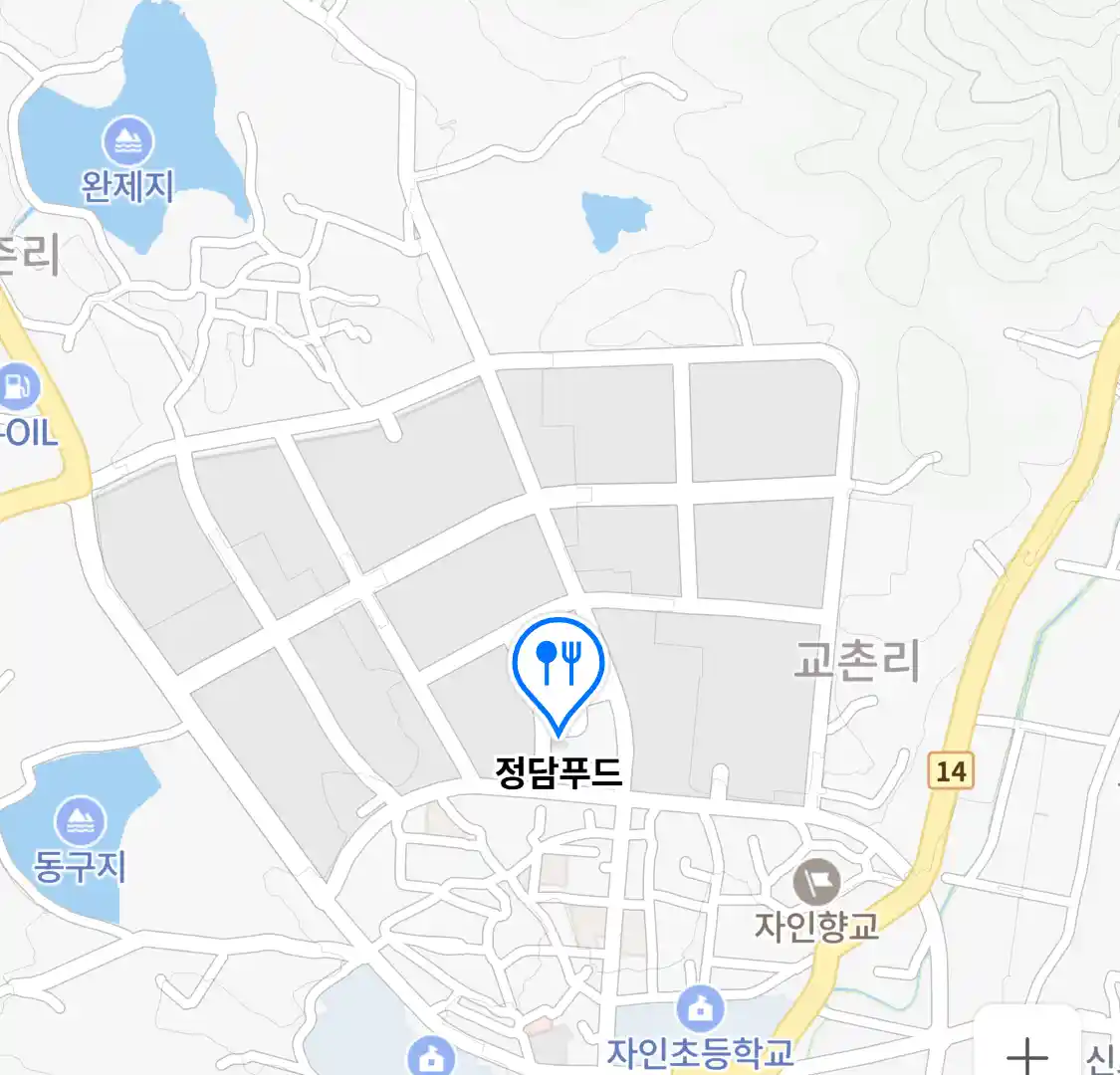 정담푸드 위치