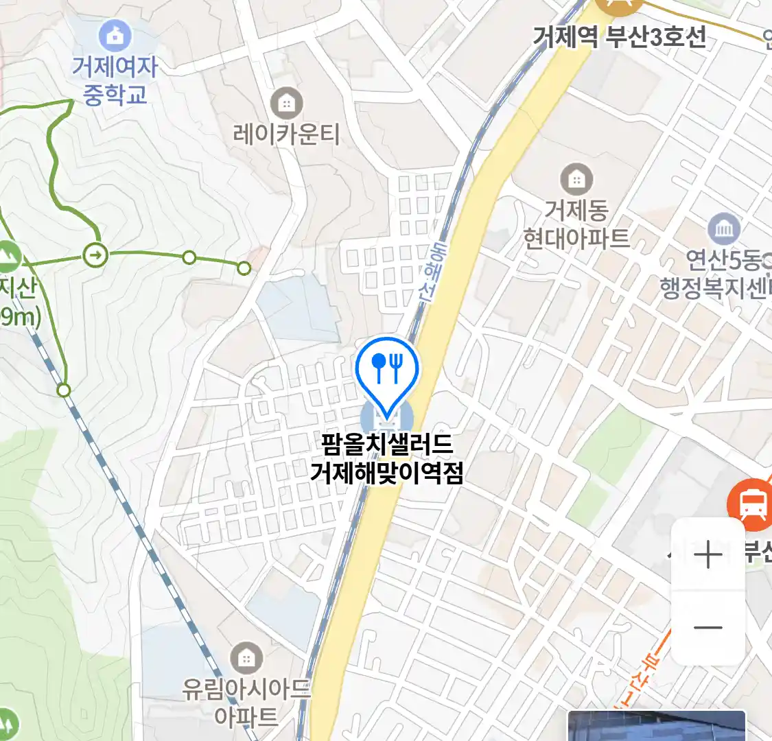 팜올치샐러드 거제해맞이역점 위치