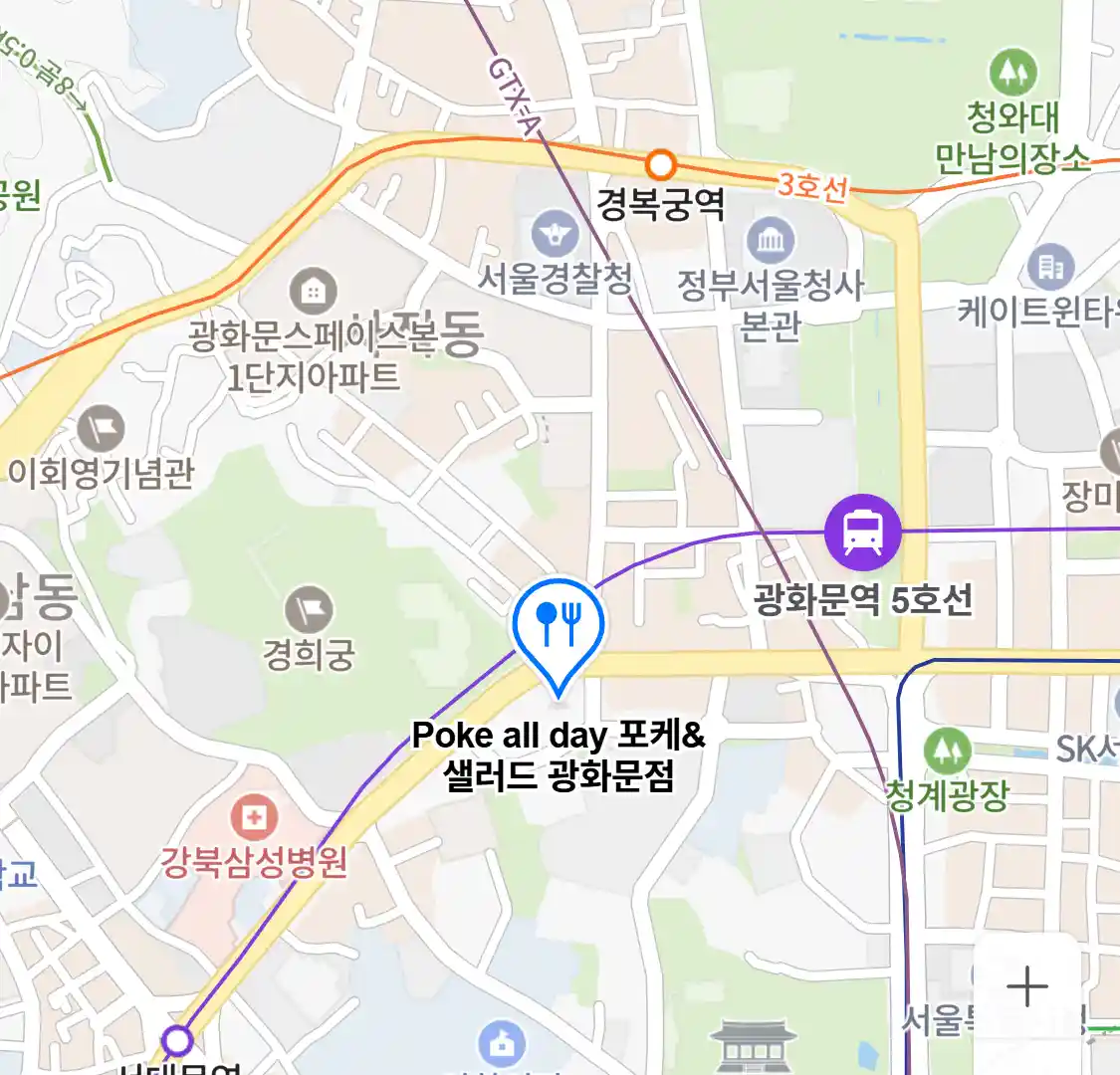Poke all day 포케&샐러드 광화문점 위치