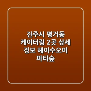 진주시 평거동 케이터링 2곳 상세 정보 - 헤이수오미, 파티숲