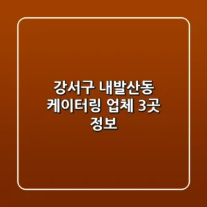 강서구 내발산동 케이터링 업체 3곳 정보