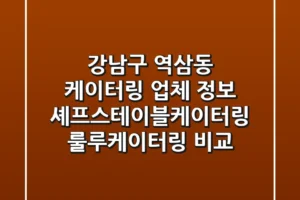 강남구 역삼동 케이터링 업체 정보 – 셰프스테이블케이터링, 룰루케이터링 비교