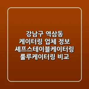 강남구 역삼동 케이터링 업체 정보 - 셰프스테이블케이터링, 룰루케이터링 비교