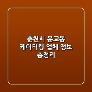 춘천시 운교동 케이터링 업체 정보 총정리