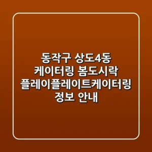 동작구 상도4동 케이터링: 봄도시락, 플레이플레이트케이터링 정보 안내