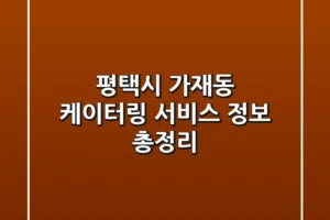 평택시 가재동 케이터링 서비스 정보 총정리