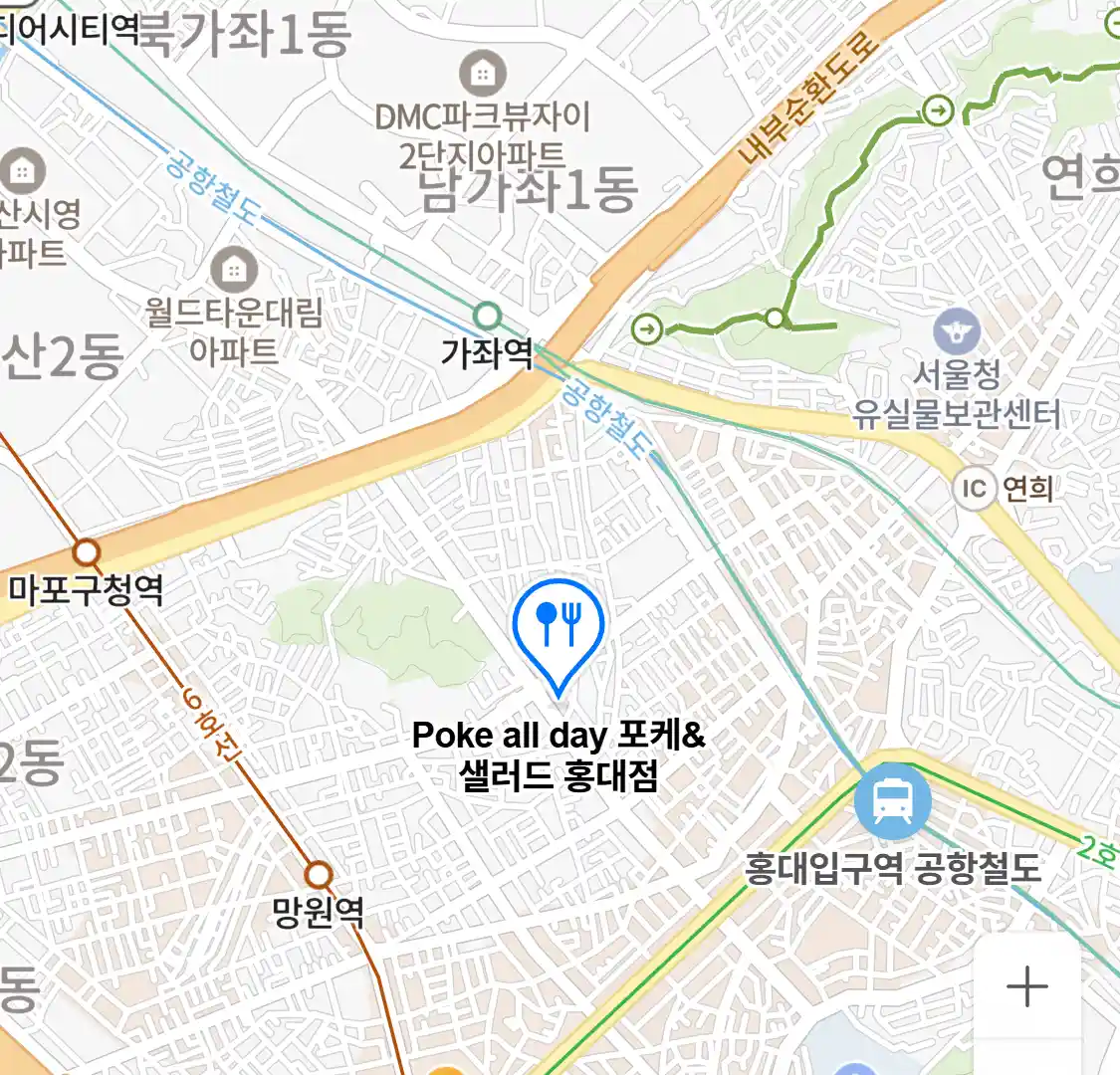 Poke all day 포케샐러드 홍대점 위치