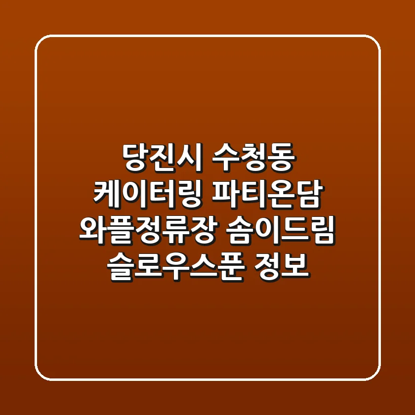 당진시 수청동 케이터링: 파티온담, 와플정류장, 솜이드림, 슬로우스푼 정보